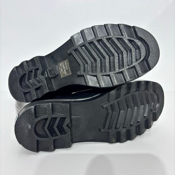 Dirty Laundry Rhane Black & White Flower Chain Rubber Pull On Rain Boots Size 6 - Picture 4 of 14